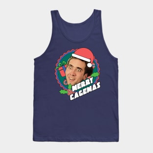 Merry Cagemas Nicolas Cage Christmas Tank Top